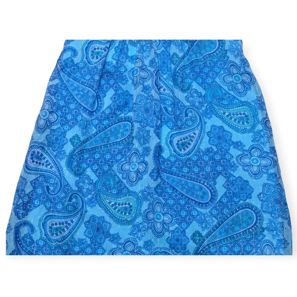 Justice Girls Vibrant Blue Paisley Maxi Dress Size 6